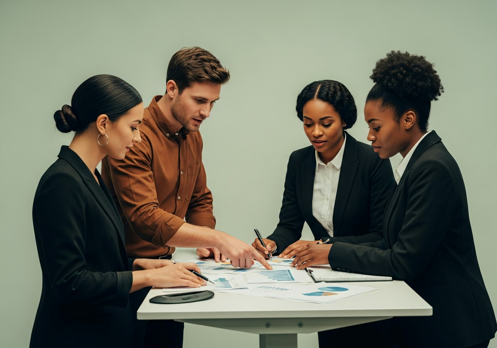 Our team going through a client's numbers